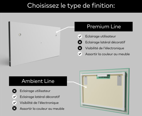 Miroir rectangulaire sur mesure – Illumination LED pour Salle de Bain L65 #2