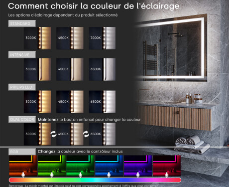 Miroir de salle de bains LED de forme irrégulière O223 #10