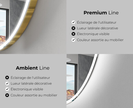 Rond Illumination Irrégulière LED Miroir Eclairage Salle De Bain D222 #2