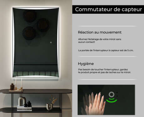 Vertical Miroir rectangulaire sur mesure – Illumination LED pour Salle de Bain L77 #6