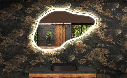 Miroir de salle de bains LED de forme irrégulière P222