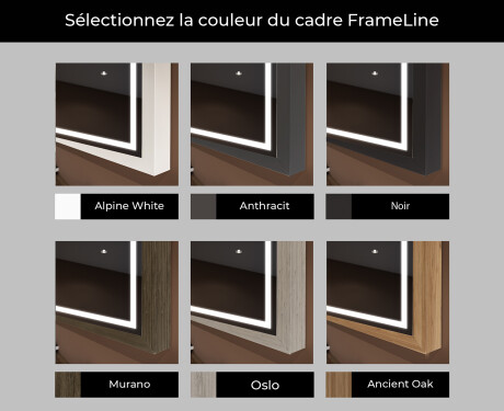 Miroir De Salle De Bains Rectangulaire À LED Avec Cadre Frameline L49 #2