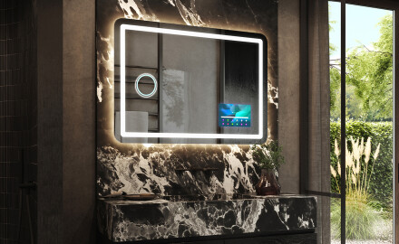 Arrondie Illumination LED Miroir Sur Mesure Eclairage Salle De Bain L143